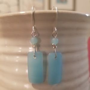 Pretty Aqua Beachglass Earrings